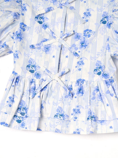 Dsiney Kidz - Angel & Rocket Blue Pia Floral Tie Detail Peplum Blouse image 7