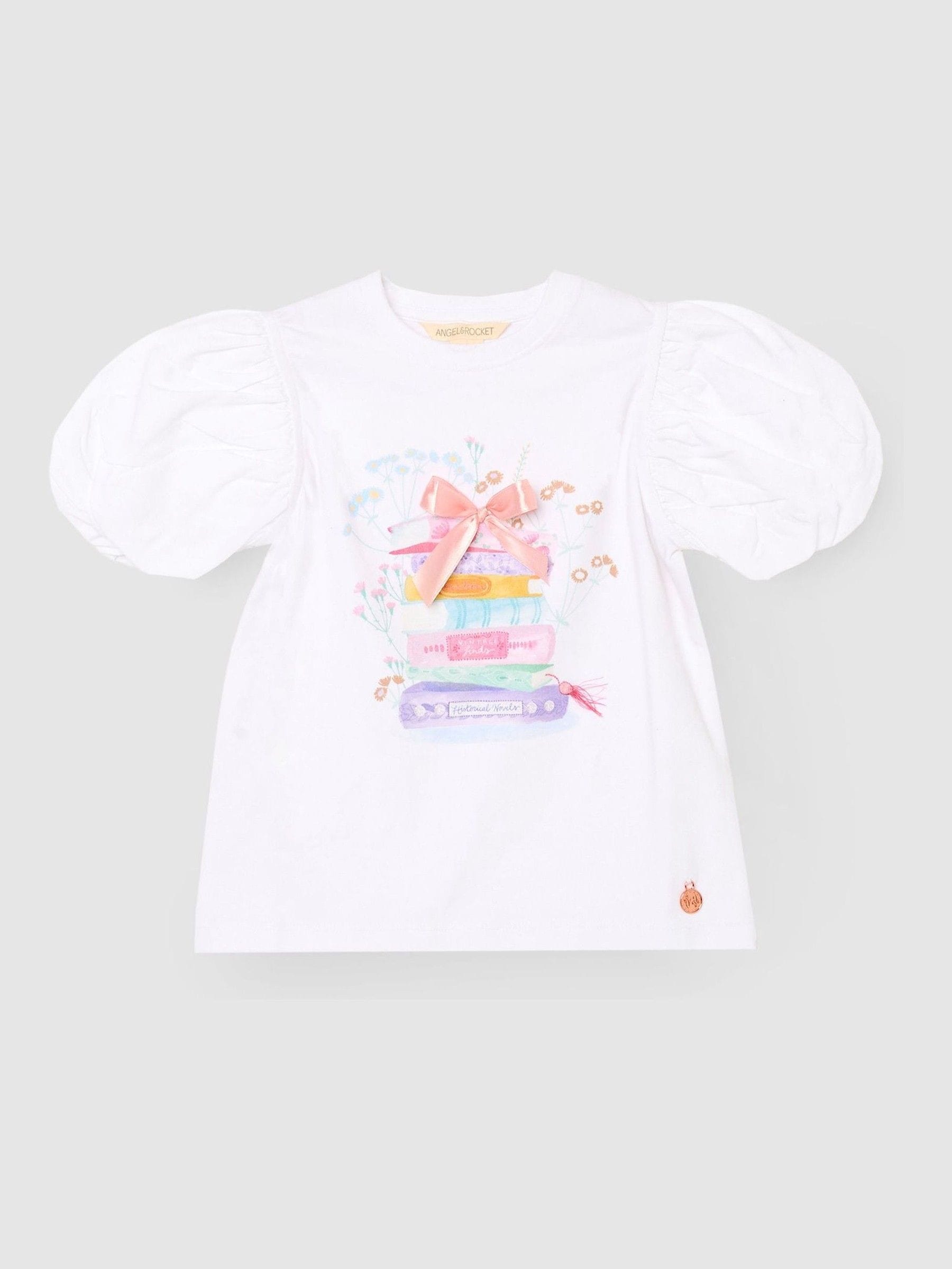 Dsiney Kidz - Angel & Rocket Burg White Eve Ruffle Heart Puff Sleeve T-Shirt image 5