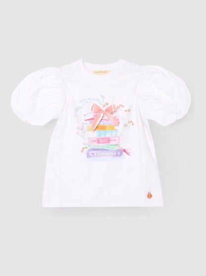Dsiney Kidz - Angel & Rocket Burg White Eve Ruffle Heart Puff Sleeve T-Shirt image 5