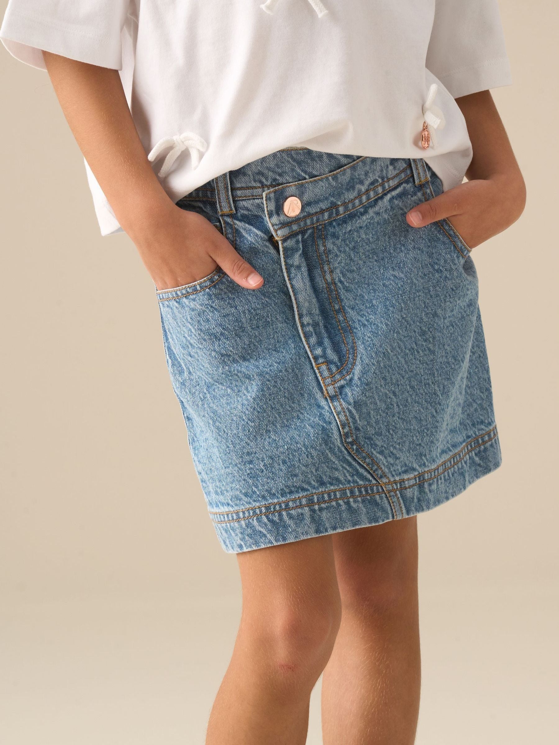 Dsiney Kidz - Angel & Rocket Blue Kendal Aysmmetric Waist Denim Mini Skirt image 1