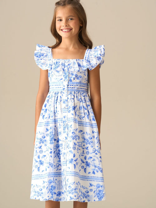 Dsiney Kidz - Angel & Rocket Blue Ellery Print Ruffle Sleeve Dress image 1