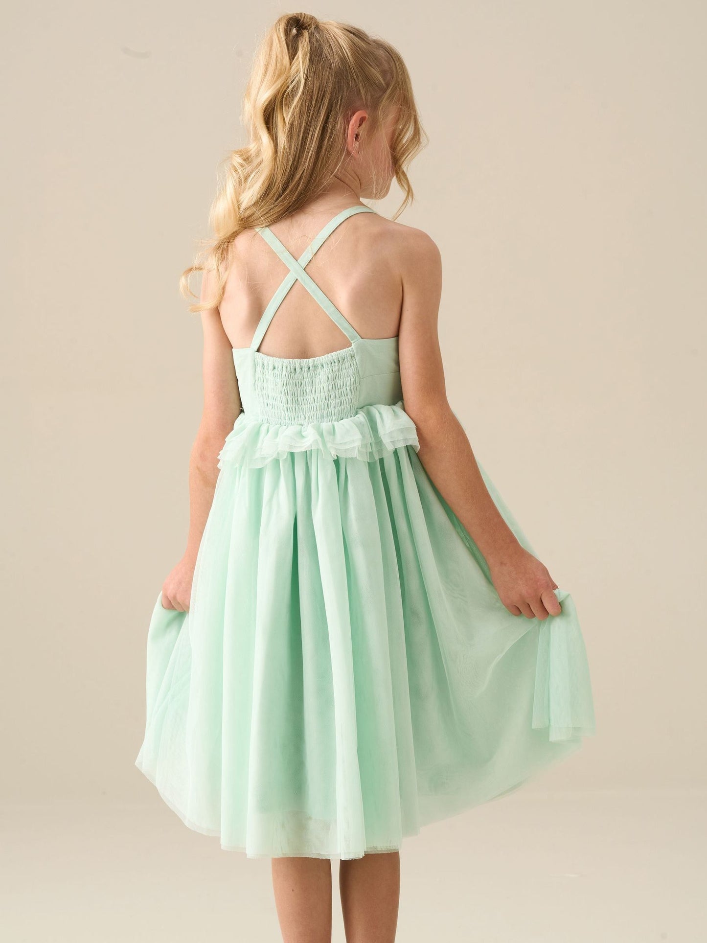 Angel & Rocket Green Liliah Mesh Frill Dress image 3