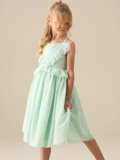 Angel & Rocket Green Liliah Mesh Frill Dress image 4