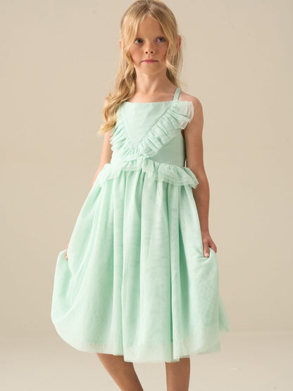 Angel & Rocket Green Liliah Mesh Frill Dress image 5