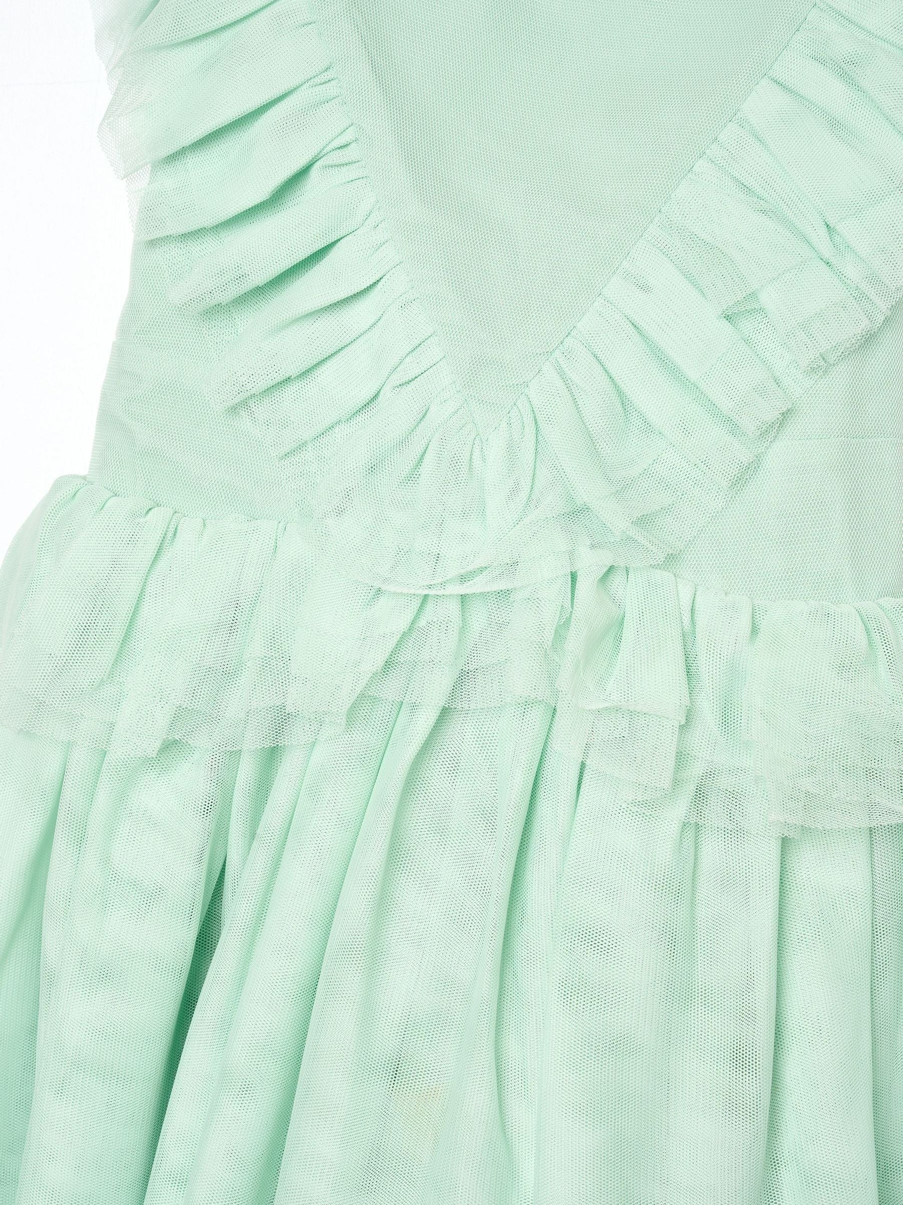 Angel & Rocket Green Liliah Mesh Frill Dress image 8