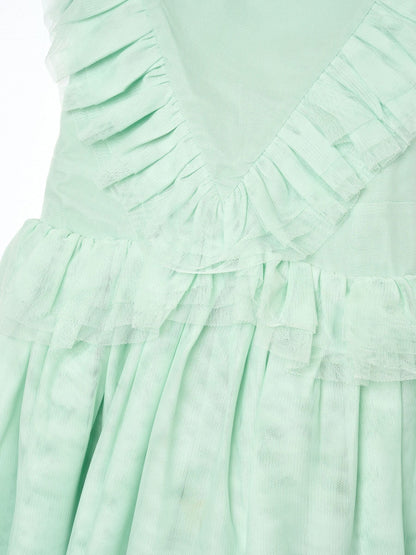 Angel & Rocket Green Liliah Mesh Frill Dress image 8