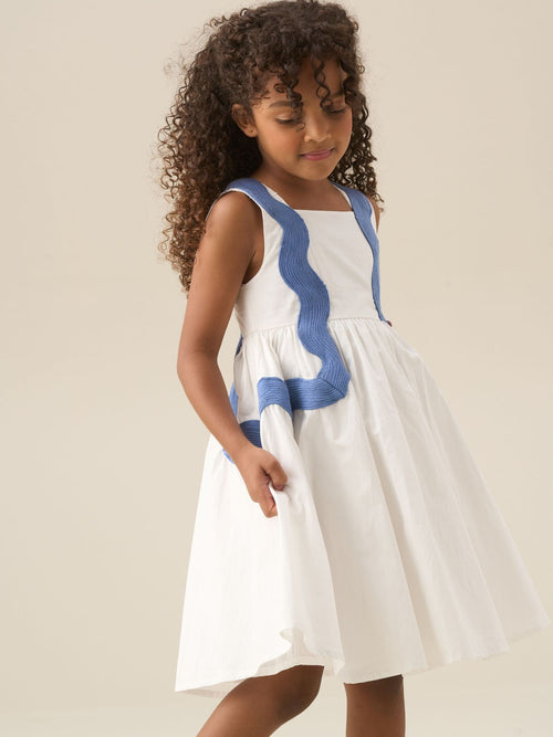 Dsiney Kidz - Angel & Rocket White Avery Ric Rac Panelled Dress image 1