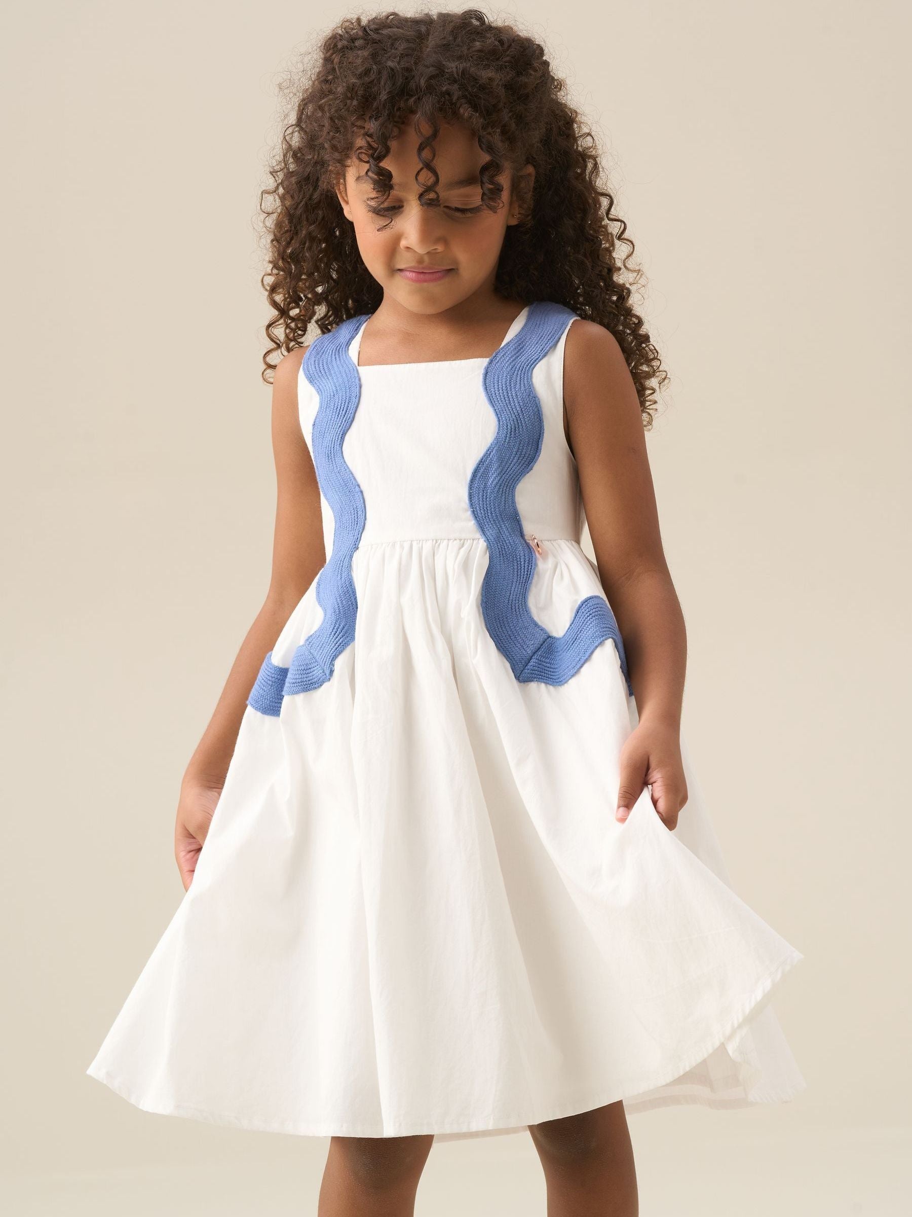 Angel & Rocket White Avery Ric Rac Panelled Dress image 3