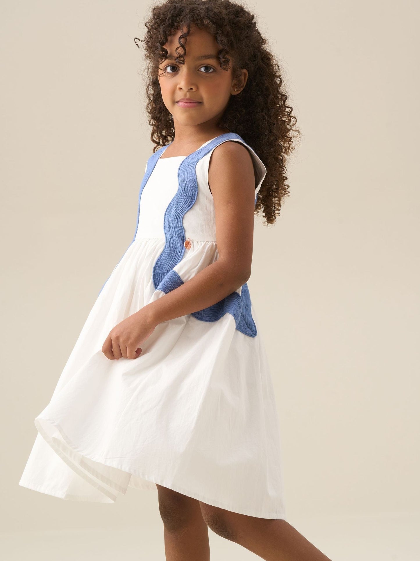 Angel & Rocket White Avery Ric Rac Panelled Dress image 4