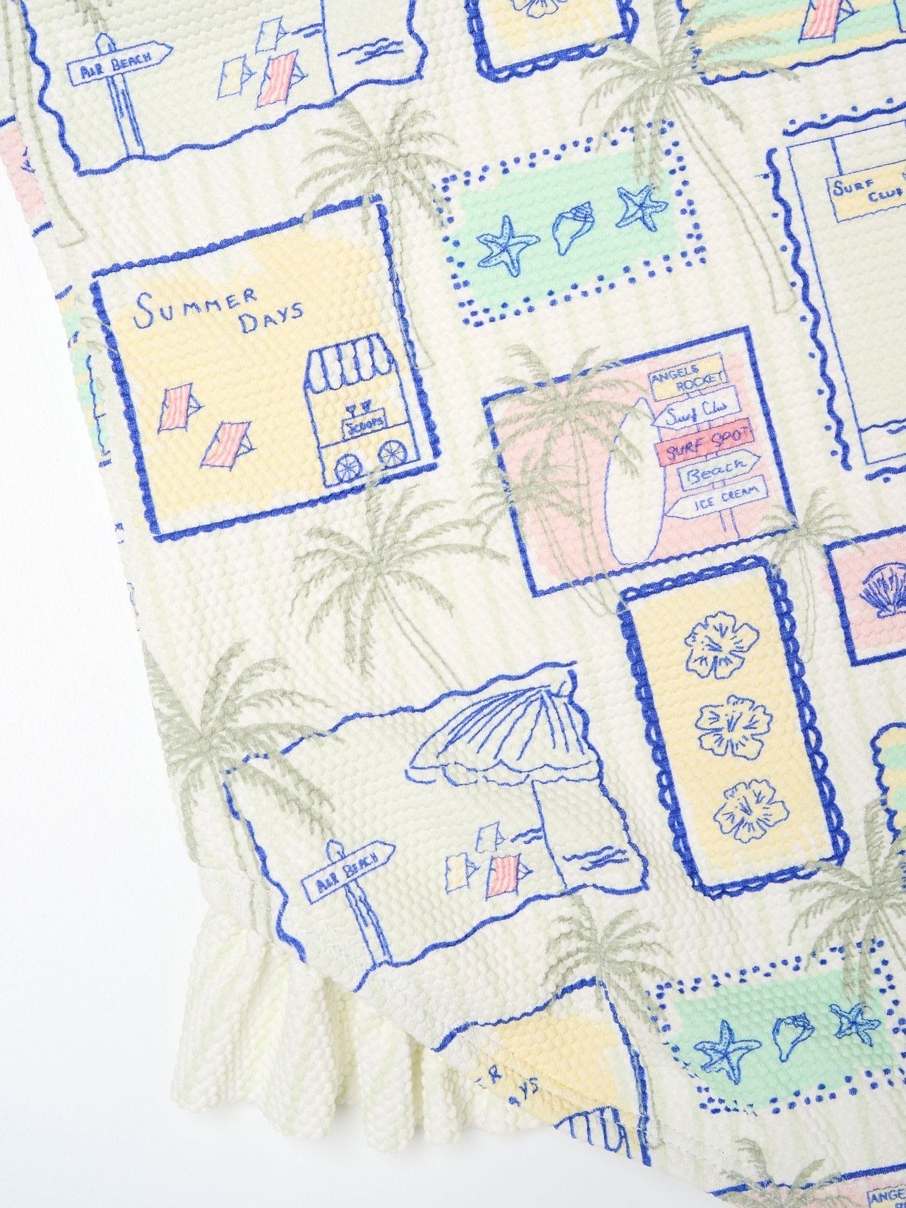 Dsiney Kidz - Angel & Rocket Blue Emmie Postcard Print Frill Detail Swimsuit image 6