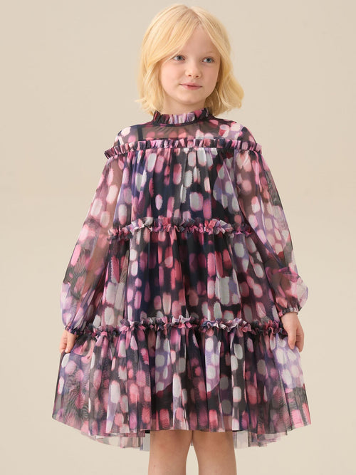 Dsiney Kidz - Angel & Rocket Purple Cara Printed Swing Mesh Dress image 1