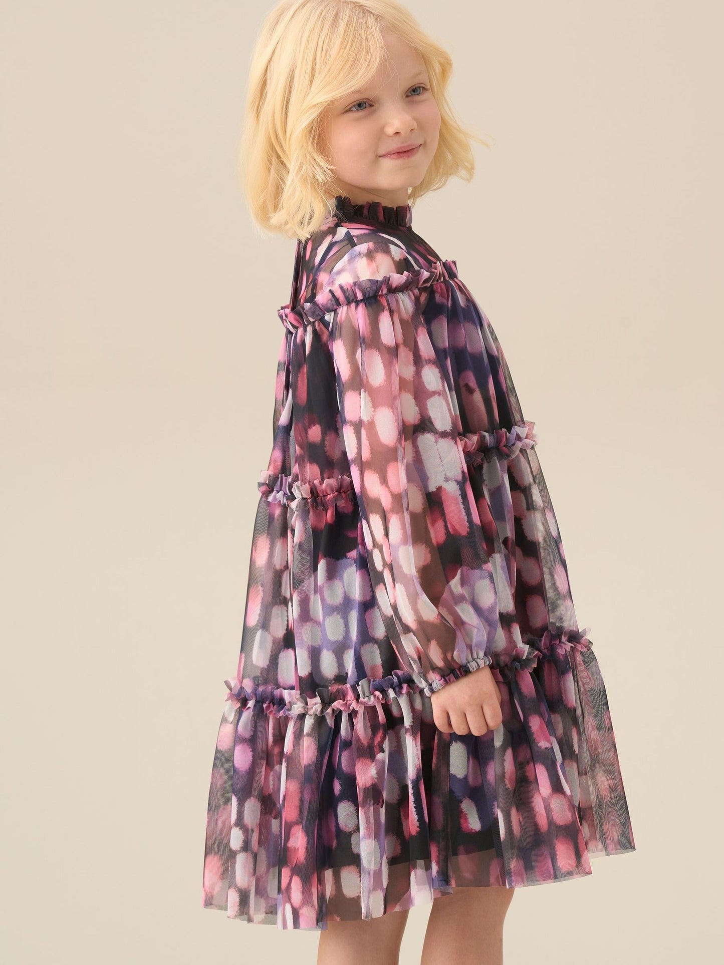 Angel & Rocket Purple Cara Printed Swing Mesh Dress image 2