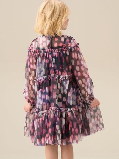 Angel & Rocket Purple Cara Printed Swing Mesh Dress image 4
