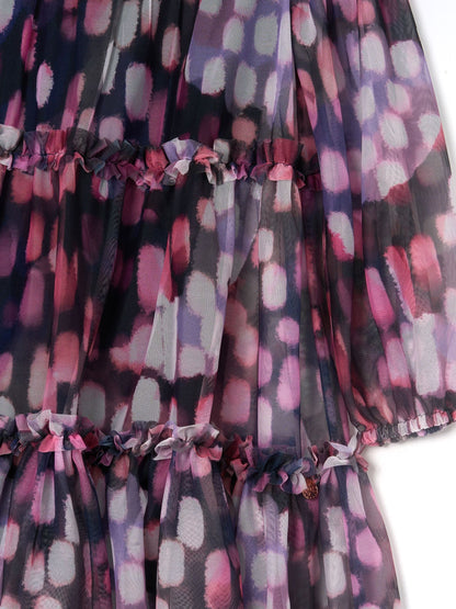 Angel & Rocket Purple Cara Printed Swing Mesh Dress image 7