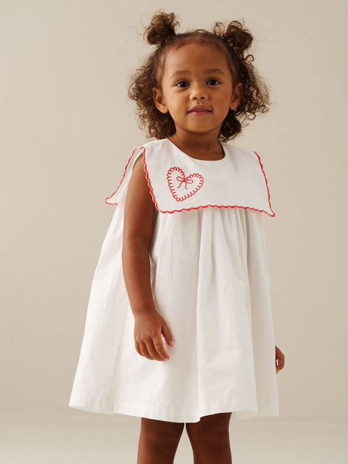 Dsiney Kidz - Angel & Rocket White Betty Scalloped Collar Embroidered Dress image 1