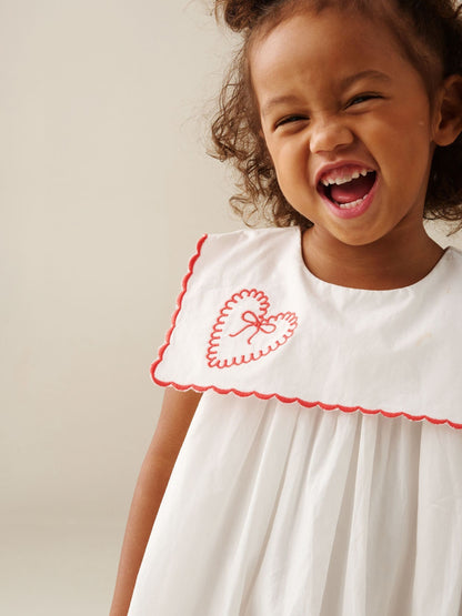 Angel & Rocket White Betty Scalloped Collar Embroidered Dress image 2