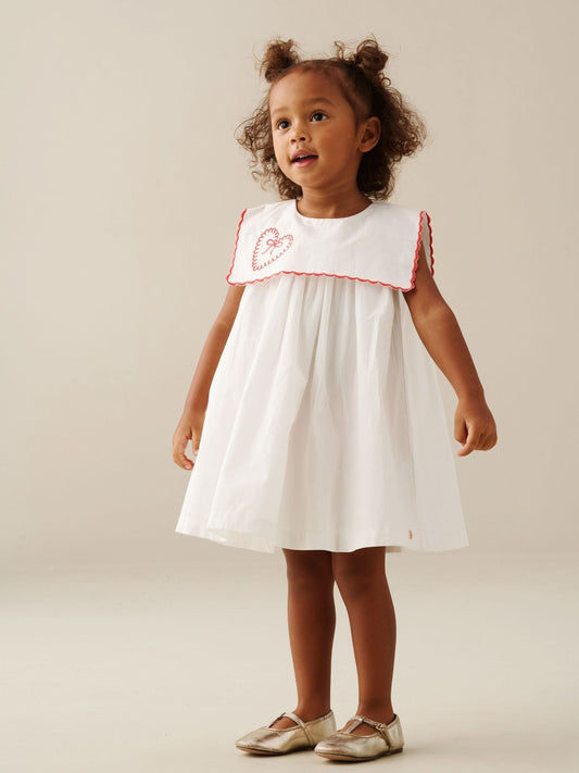 Dsiney Kidz - Angel & Rocket White Betty Scalloped Collar Embroidered Dress image 2