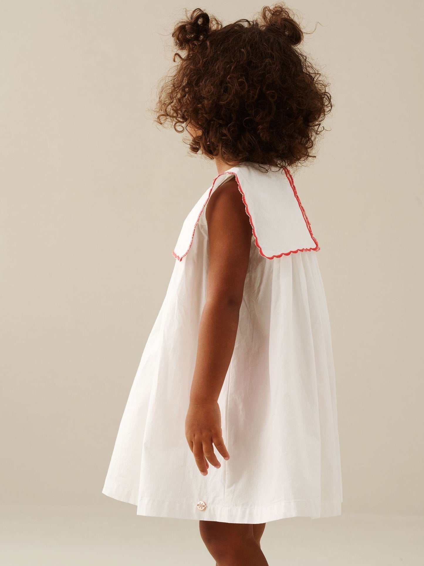 Angel & Rocket White Betty Scalloped Collar Embroidered Dress image 3