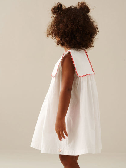 Angel & Rocket White Betty Scalloped Collar Embroidered Dress image 3