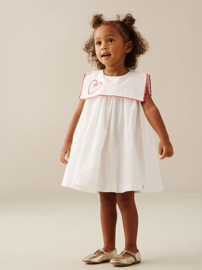 Angel & Rocket White Betty Scalloped Collar Embroidered Dress image 4