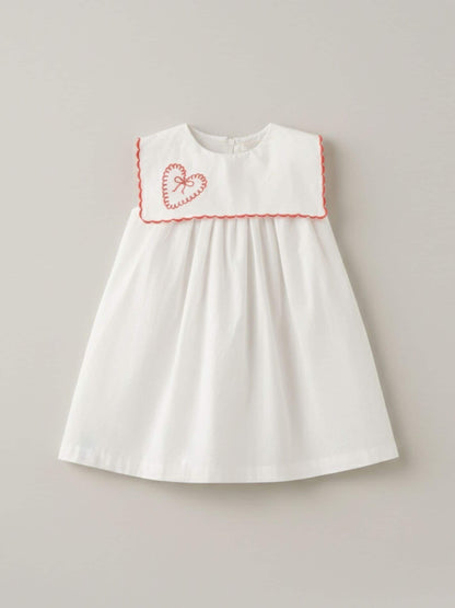 Angel & Rocket White Betty Scalloped Collar Embroidered Dress image 6