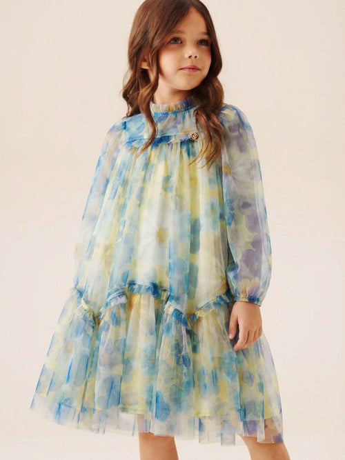 Angel & Rocket Yellow Beatrice Mesh Frill Dress image 1