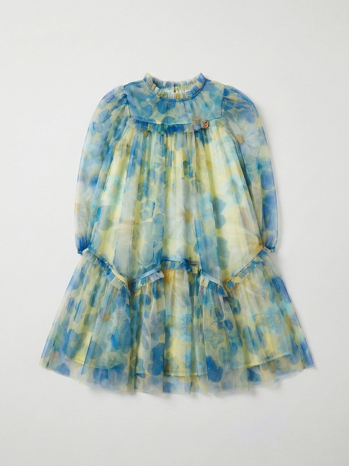 Angel & Rocket Yellow Beatrice Mesh Frill Dress image 2