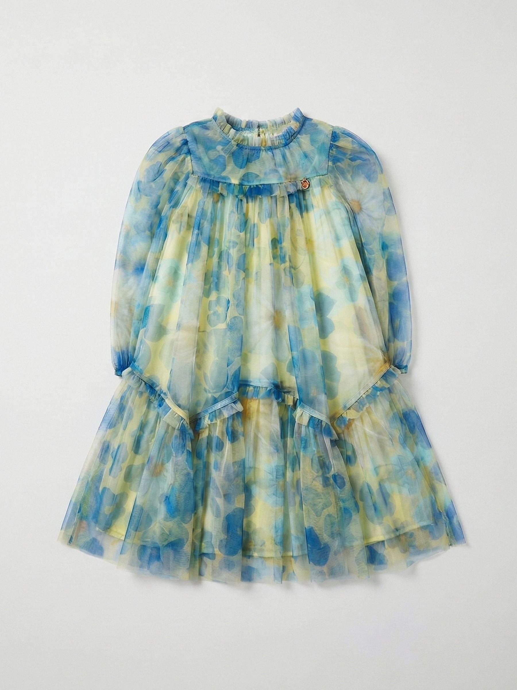 Angel & Rocket Yellow Beatrice Mesh Frill Dress image 2