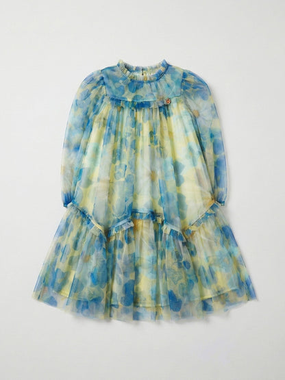 Angel & Rocket Yellow Beatrice Mesh Frill Dress image 2
