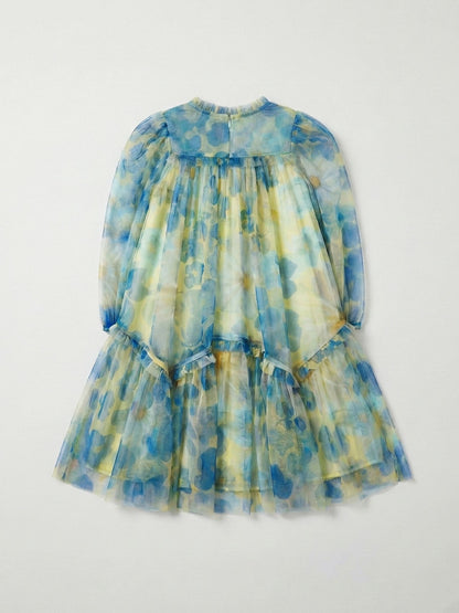 Angel & Rocket Yellow Beatrice Mesh Frill Dress image 3
