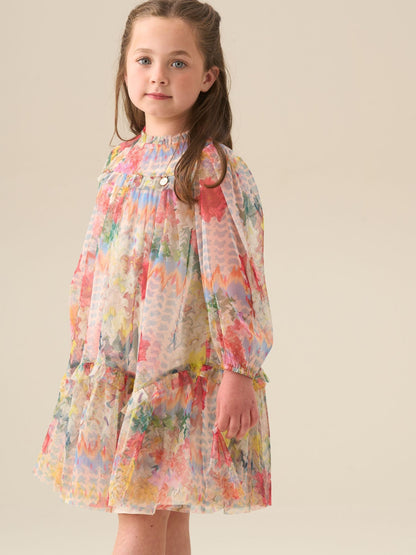 Angel & Rocket Cream Beatrice Mesh Frill Dress image 1