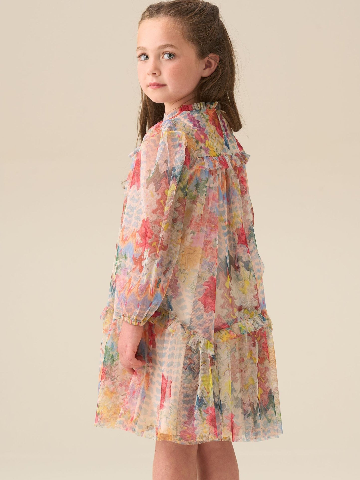 Angel & Rocket Cream Beatrice Mesh Frill Dress image 3