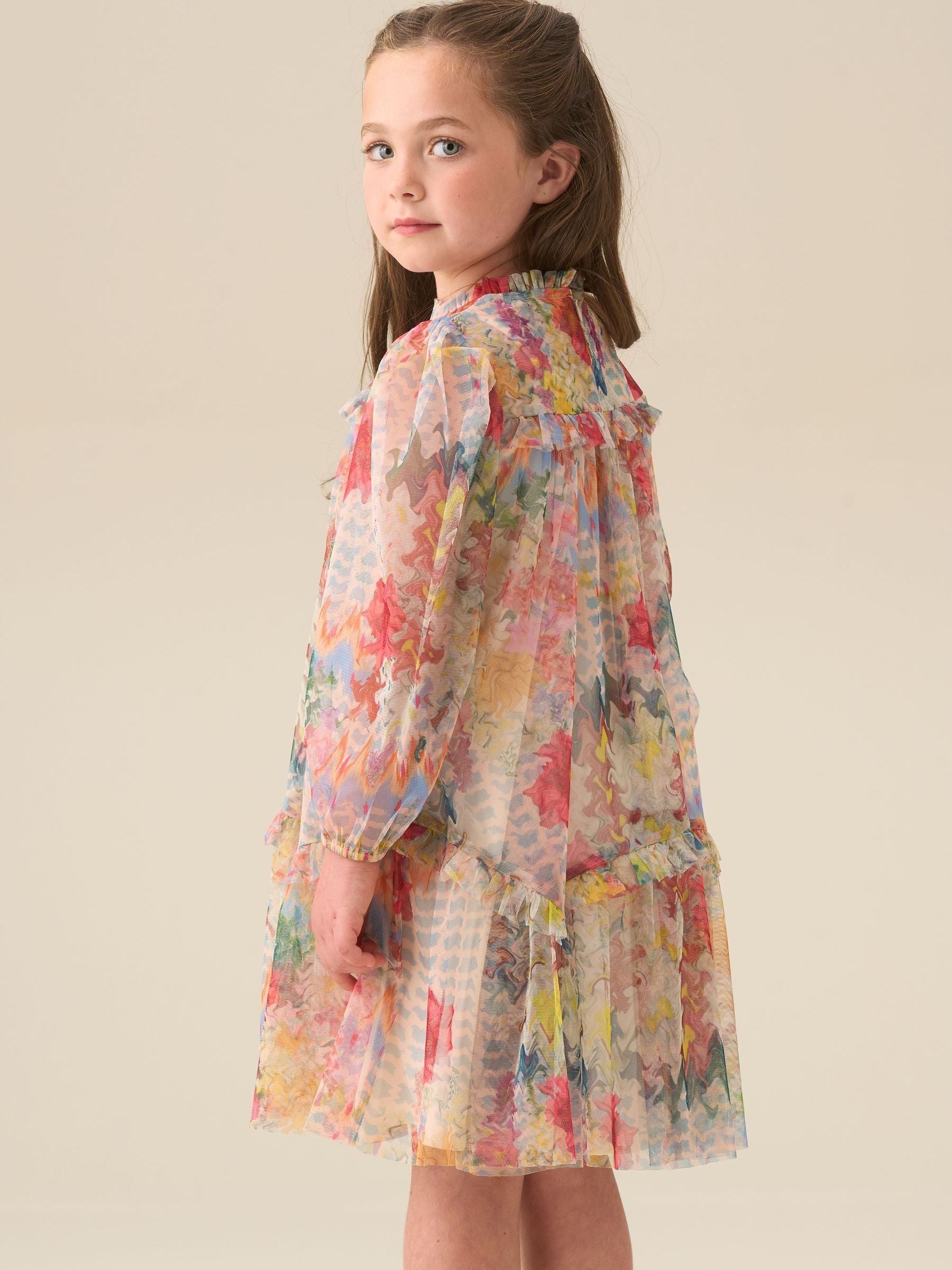 Angel & Rocket Cream Beatrice Mesh Frill Dress image 3