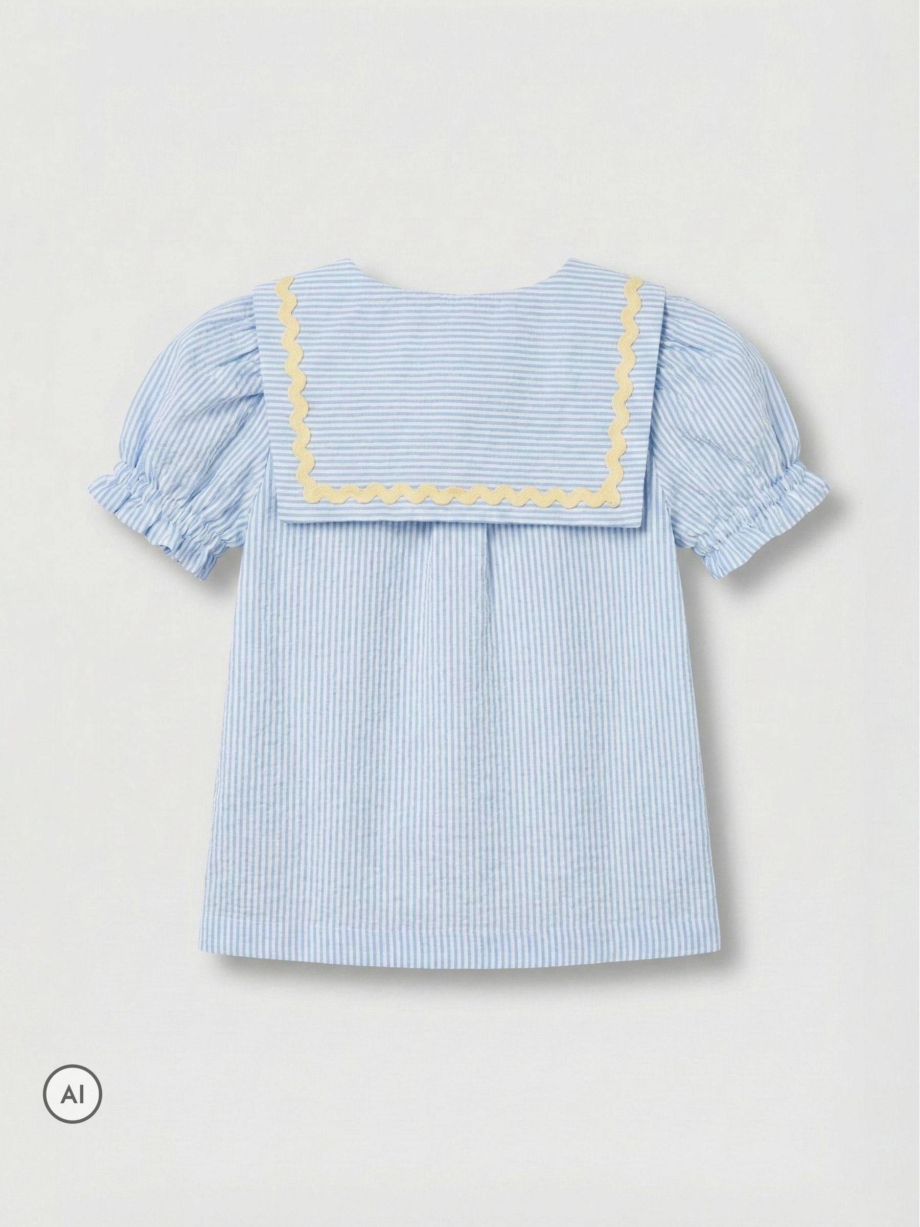 Dsiney Kidz - Angel & Rocket Blue Margo Ric Rac Collar Stripe Blouse image 7