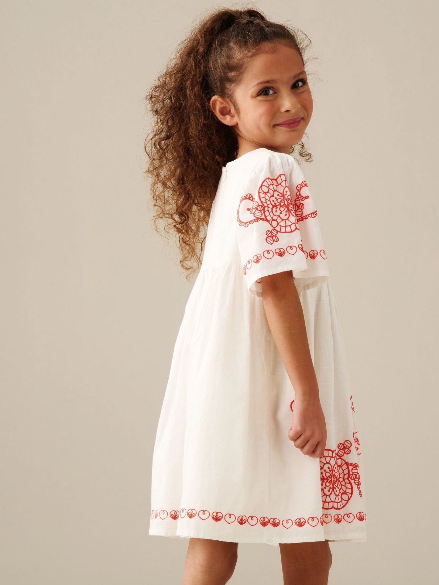 Angel & Rocket White Reyna Ivory Embroidered Swing Dress image 4