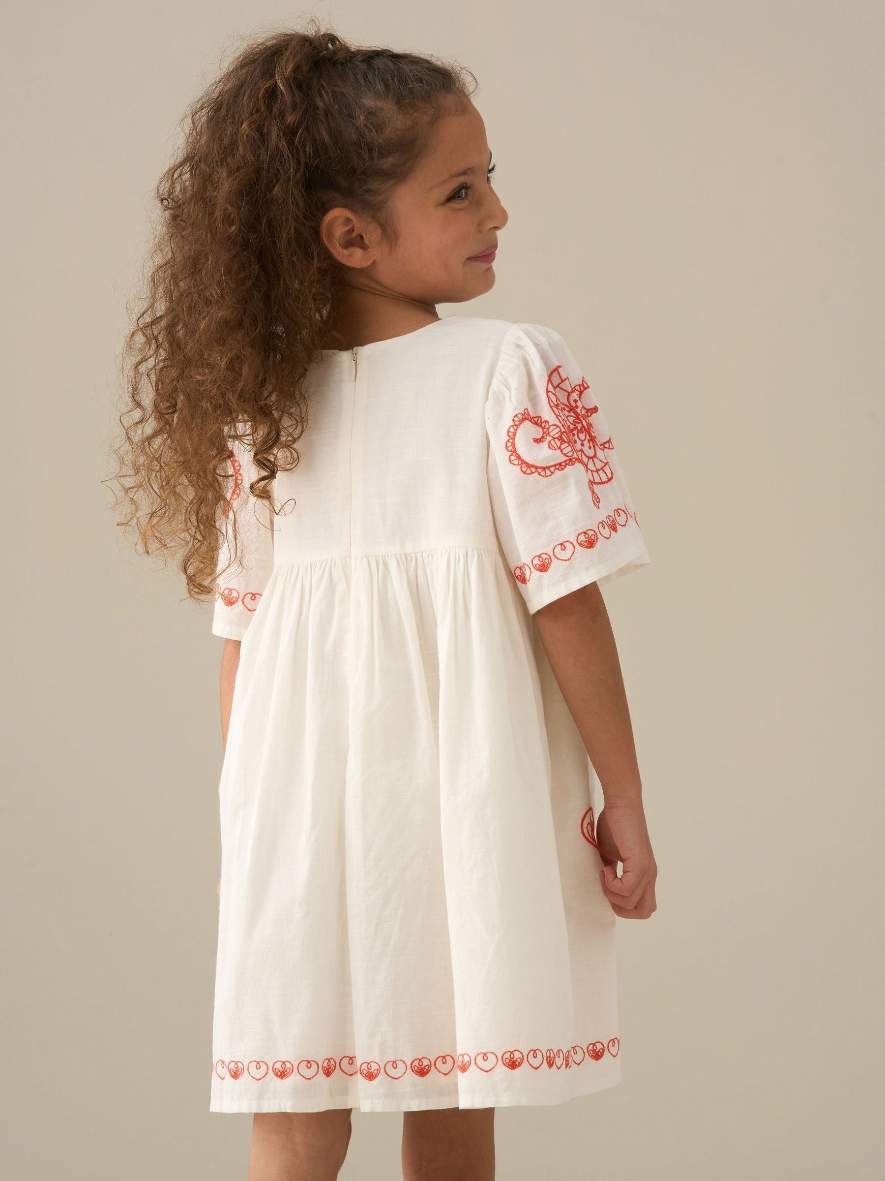 Angel & Rocket White Reyna Ivory Embroidered Swing Dress image 6