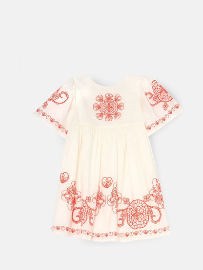 Angel & Rocket White Reyna Ivory Embroidered Swing Dress image 7