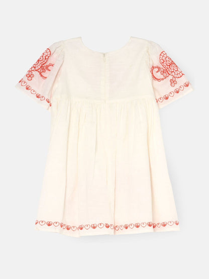 Angel & Rocket White Reyna Ivory Embroidered Swing Dress image 8