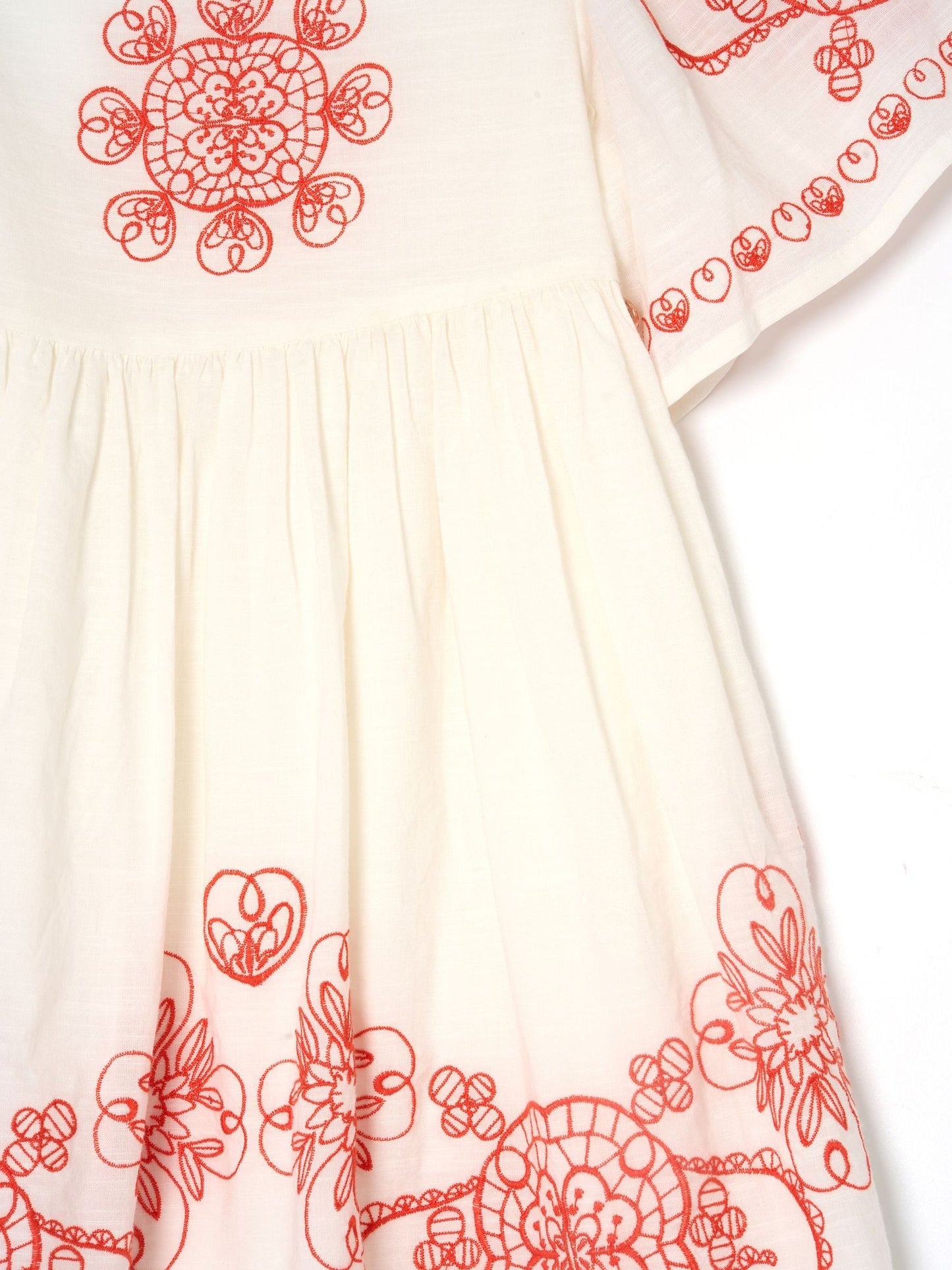 Angel & Rocket White Reyna Ivory Embroidered Swing Dress image 9