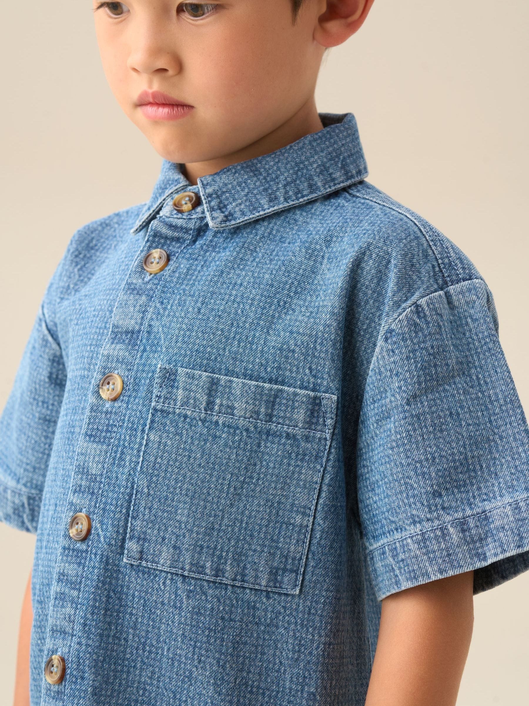Dsiney Kidz - Angel & Rocket Blue Max Jacquard Denim Shirt image 4