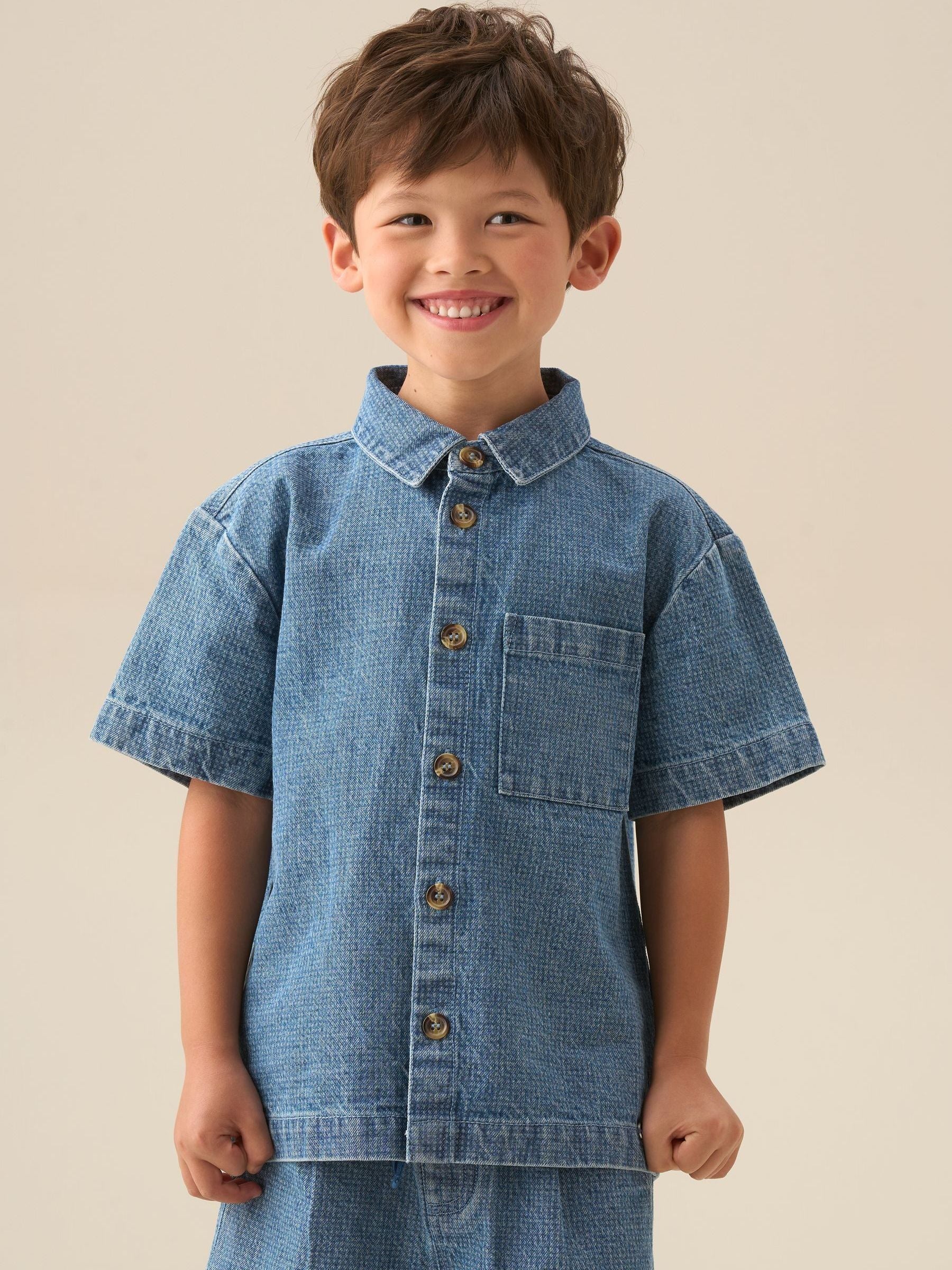 Dsiney Kidz - Angel & Rocket Blue Max Jacquard Denim Shirt image 5