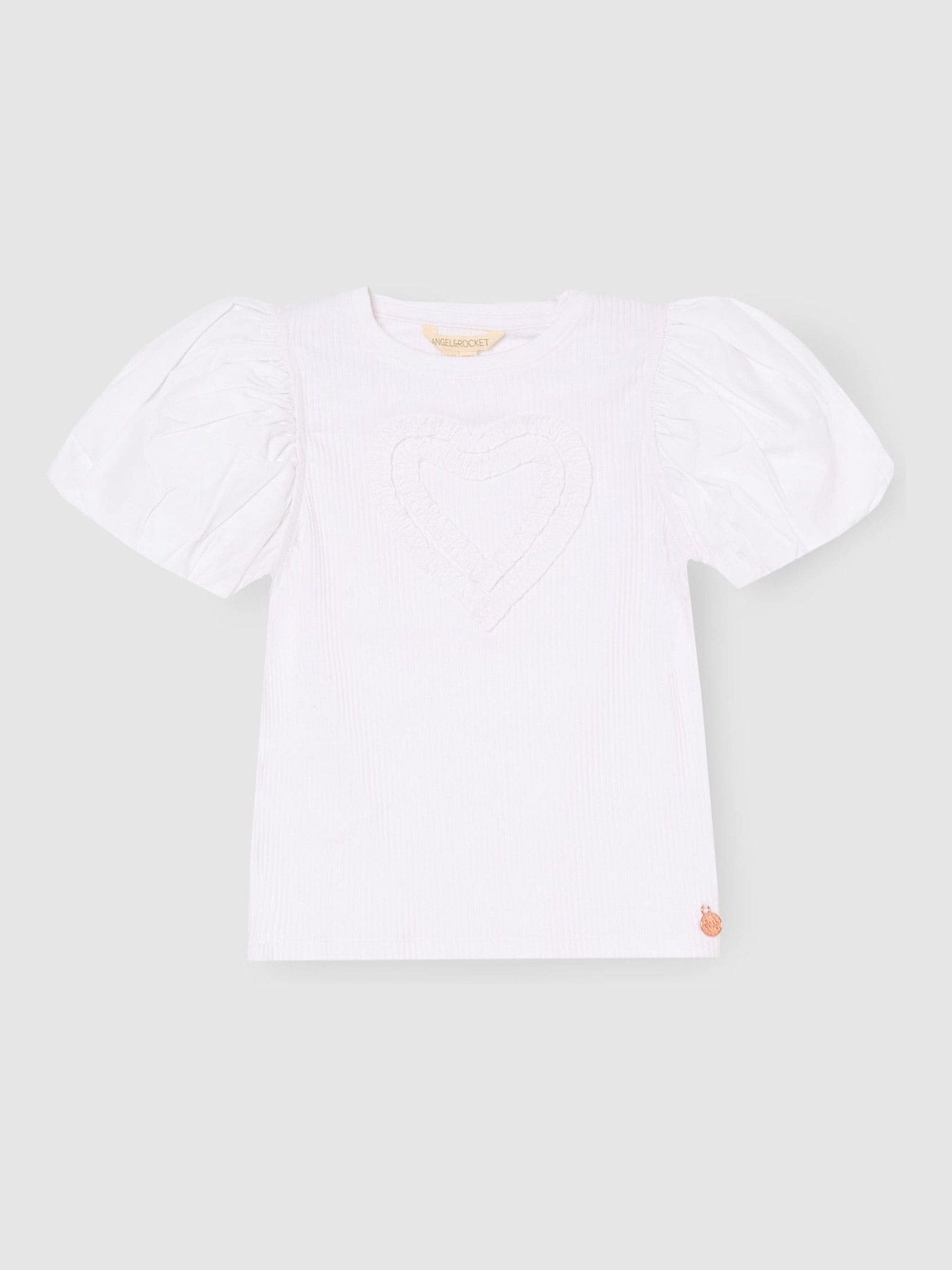 Dsiney Kidz - Angel & Rocket White Eve Ruffle Heart Puff Sleeve T-Shirt image 4