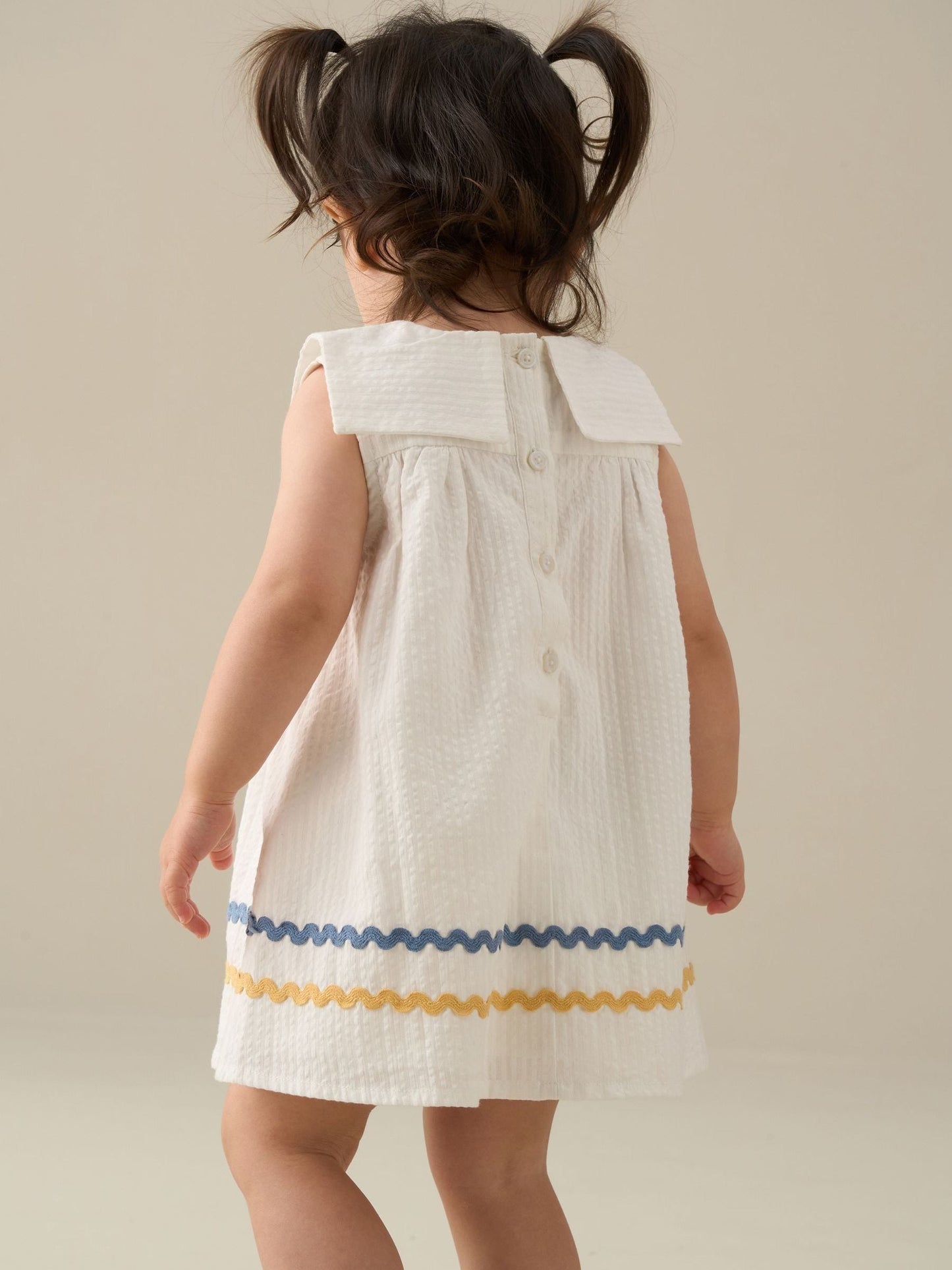 Angel & Rocket White Lila Stripe Ric Rac Bloomer Dress image 3