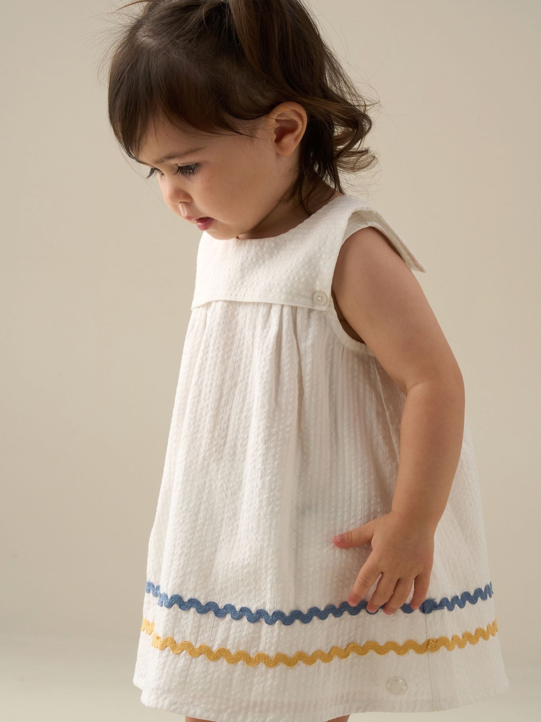 Angel & Rocket White Lila Stripe Ric Rac Bloomer Dress image 5