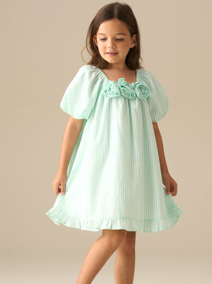 Angel & Rocket Green Coletta Corsage Stripe Swing Dress image 2