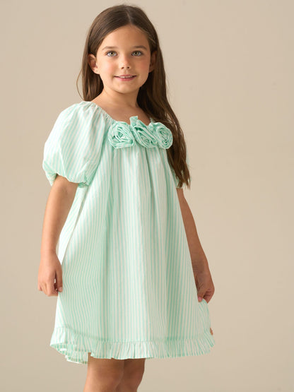 Angel & Rocket Green Coletta Corsage Stripe Swing Dress image 4