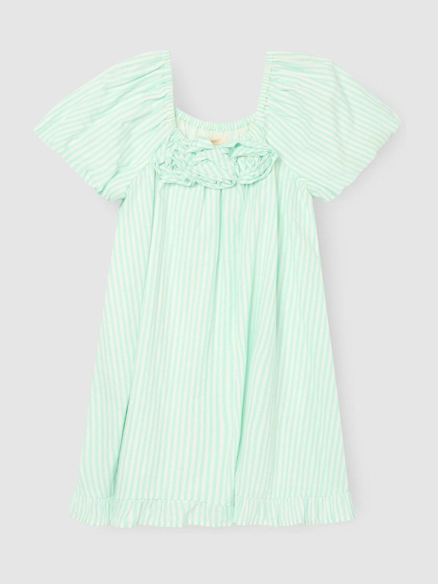 Angel & Rocket Green Coletta Corsage Stripe Swing Dress image 5