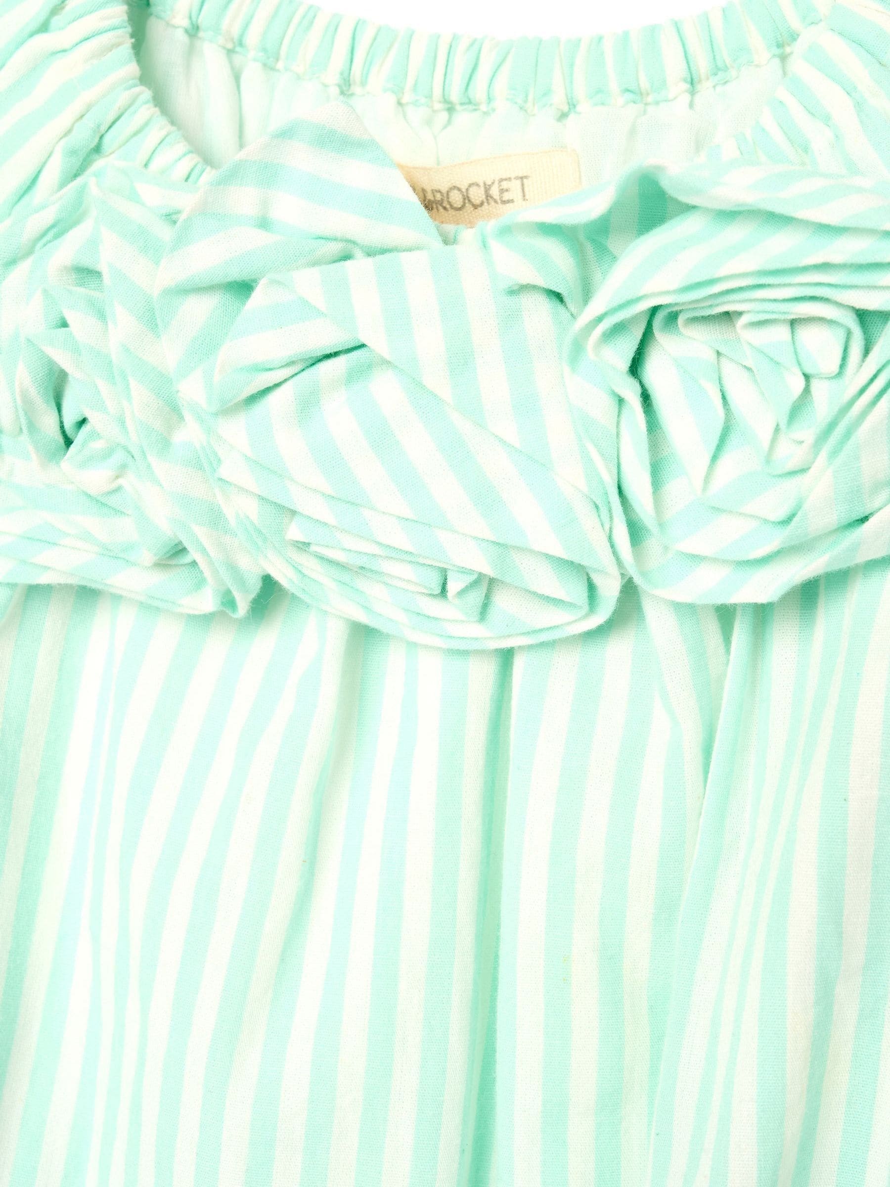 Angel & Rocket Green Coletta Corsage Stripe Swing Dress image 7