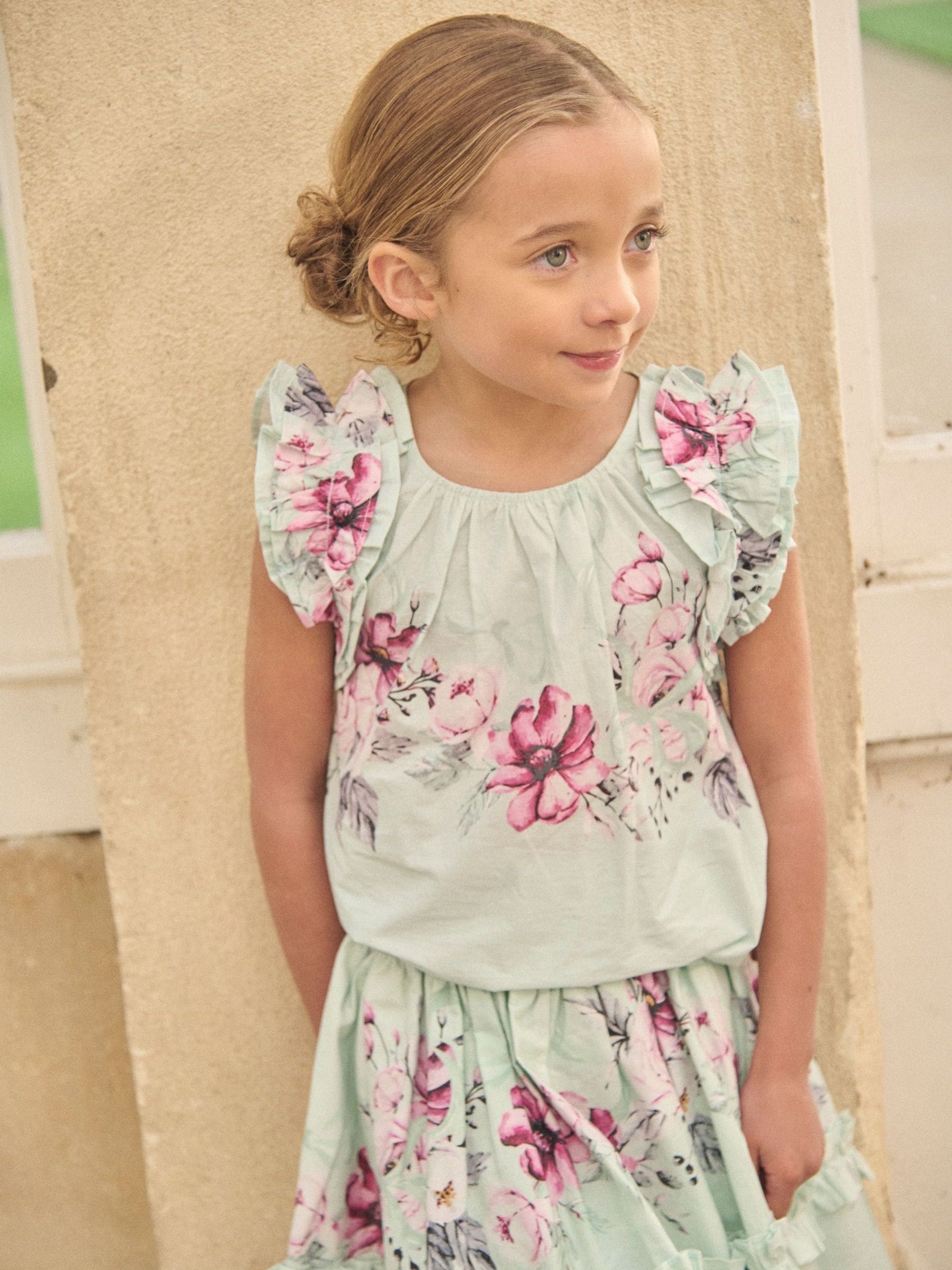 Dsiney Kidz - Angel & Rocket Green Nina Ruffle Shell Blouse image 2