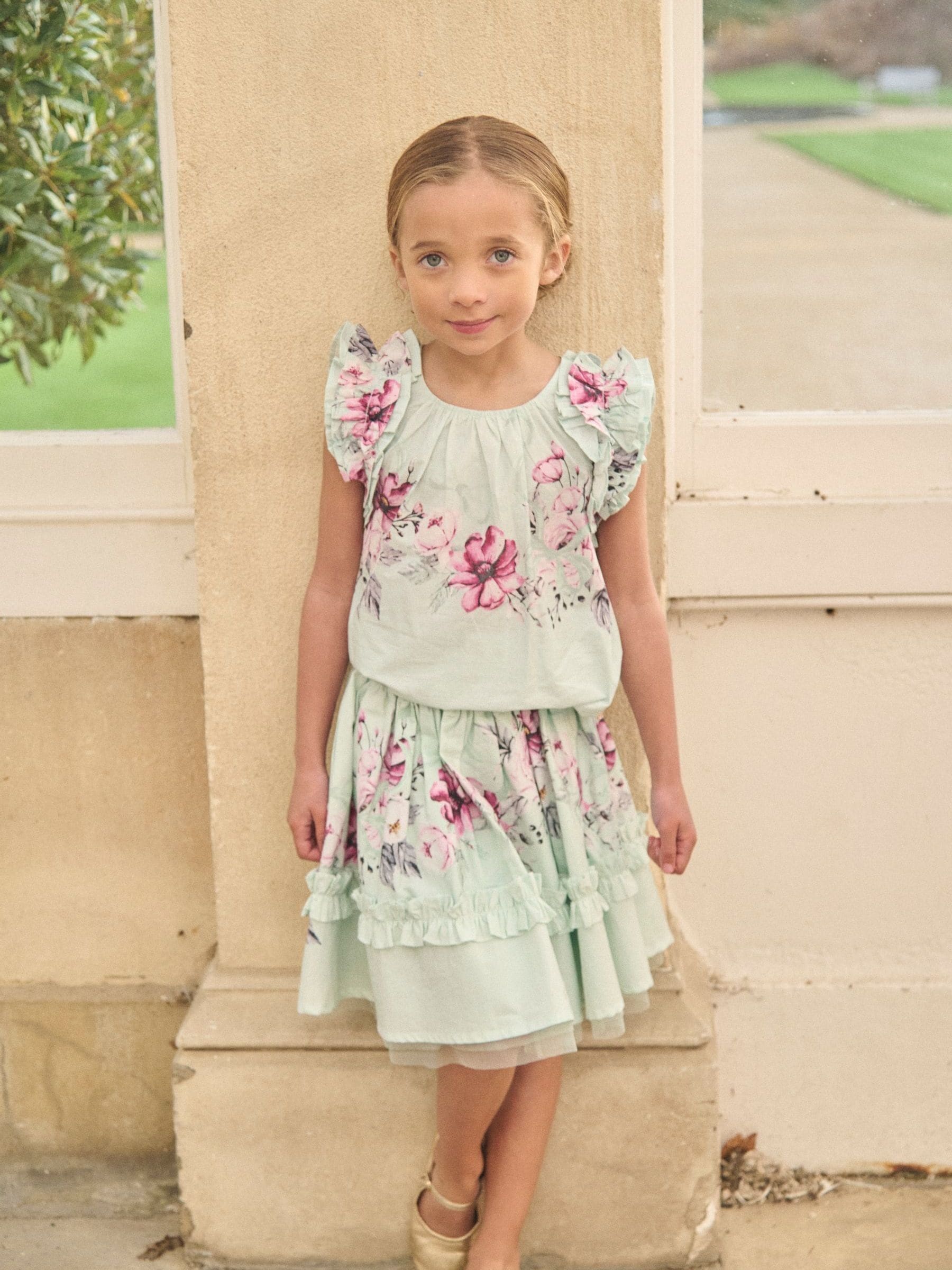 Dsiney Kidz - Angel & Rocket Green Nina Ruffle Shell Blouse image 3